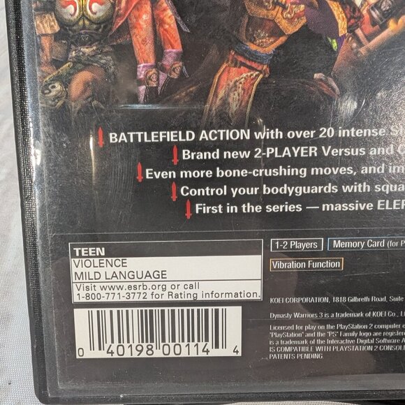 PlayStation 2 Dynasty Warriors 3 & Kessen II Game Lot - Picture 7 of 8